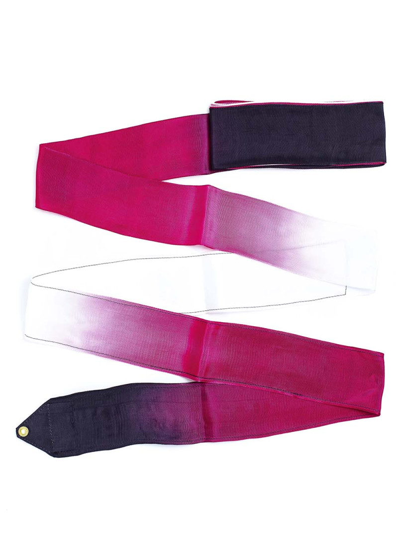 Ribbon for gymnastics SASAKI NEW FIG M-71HG, 6m rayon, Black x Red x White (BxRxW), 6m