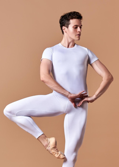 AARON RIB - Short Sleeve Top rayon rib knit, white, 134cm