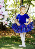 Leotard CINDERELLA, short sleeve 100%polyester, blue, 104-110(26)