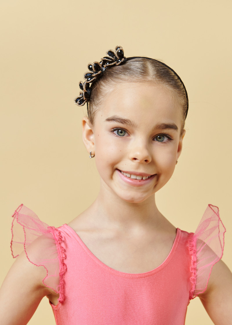 Headband with rhinestones Flowers black