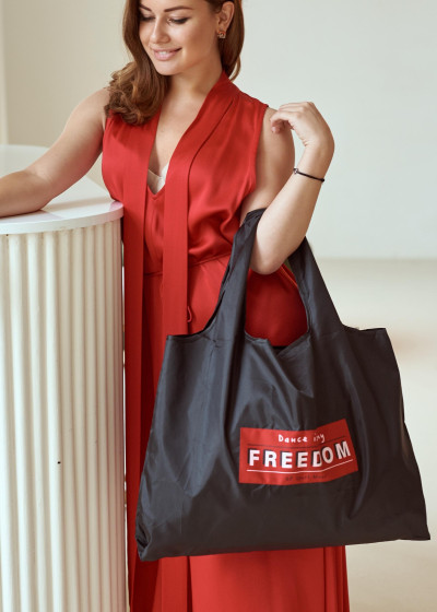 Shopping bag FREEDOM black