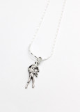 Gymnast pendant necklace metal, silver, 42cm