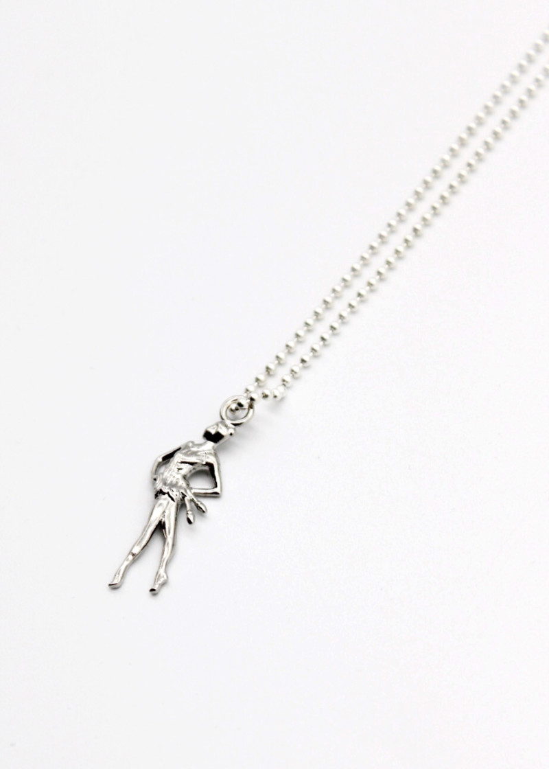 RG pendant necklace metal, silver, 43cm