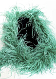 Ostrich lux 3 ply boa feathers, Emerald, 1.8m