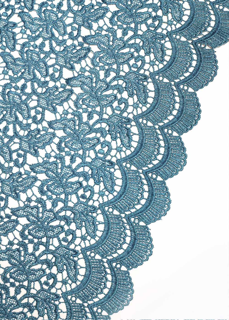 Guipure lace ALICE 100%polyester, turquoise, 1.2m