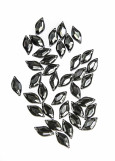 Sew on acrylic rhinestone Elizabeth LEAF 20 Black Diamond