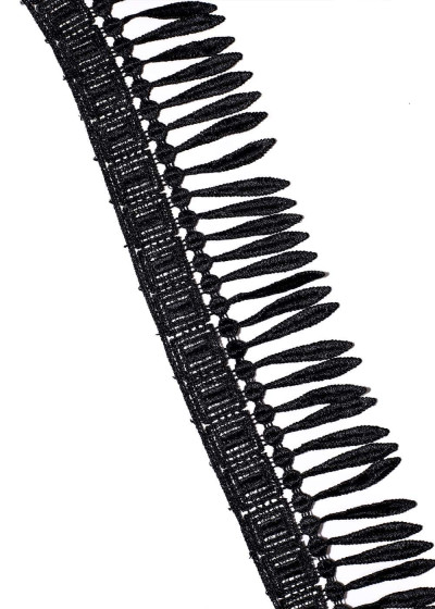 Lace fringe DEBBY 100%polyester, black, 10cm