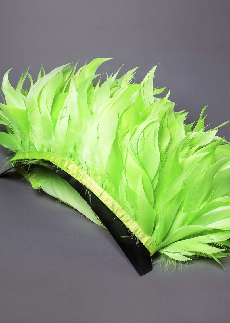 Goose feathers Twisted feathers, lime green, 15cm