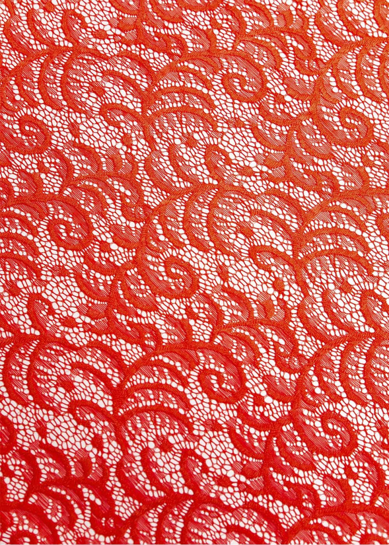 Stretch lace KARINA 60%polyamide, 40%elastane, coral, 1.45m