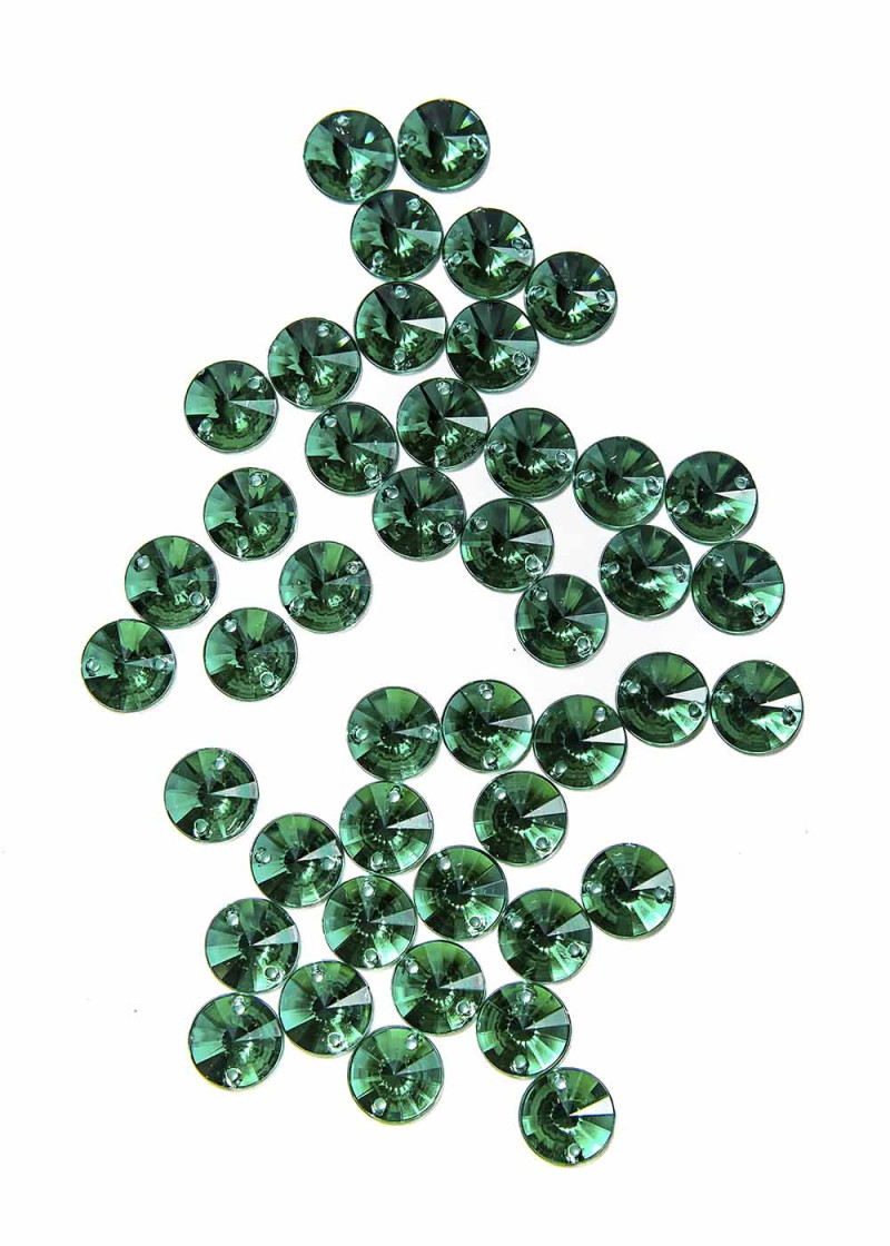 Sew on acrylic rhinestone Elizabeth RIVOLI 10 Emerald