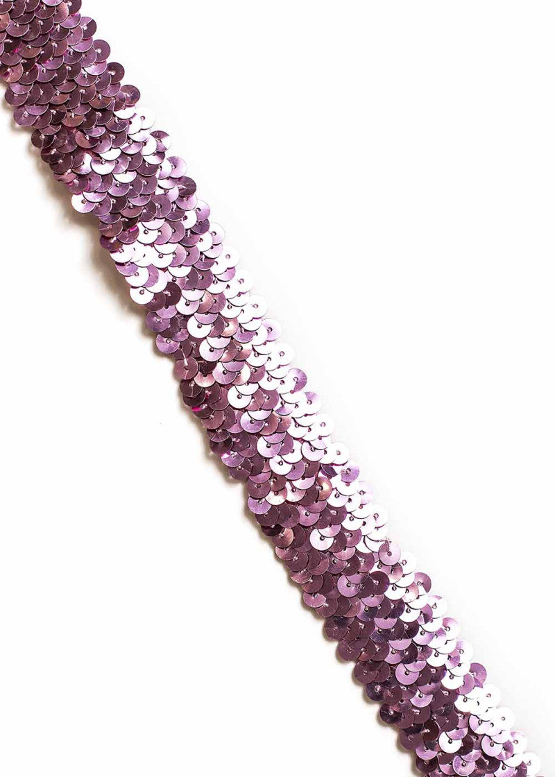 Braid with sequins 100%polyester, pink lilac, 2cm