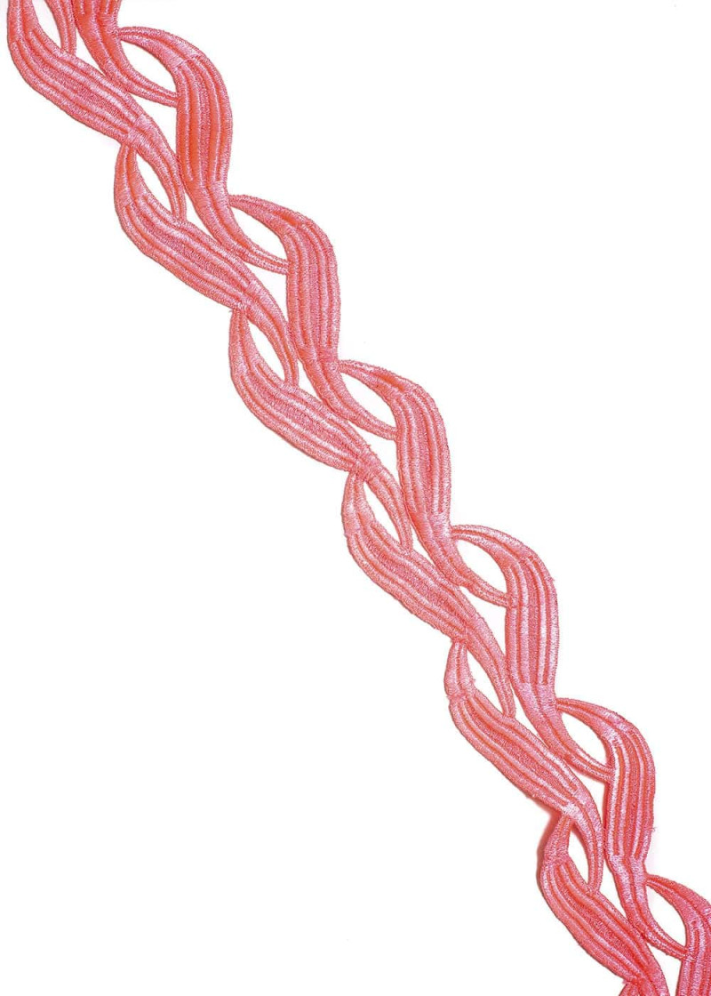 Lace ribbon AURORA 100%polyester, tropic grapefruit, 6,5cm