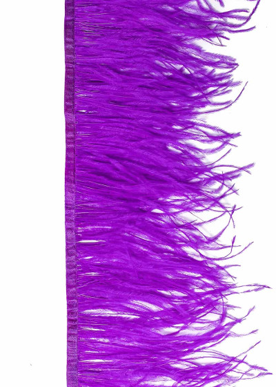 Ostrich feather fringe feathers, magic purple, 15cm