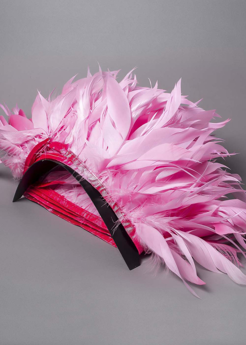 Goose feathers Twisted feathers, bright pink, 15cm