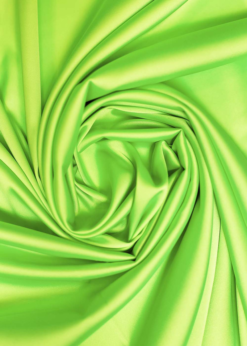 Stretch satin 100%polyester, lime green, 1.2m