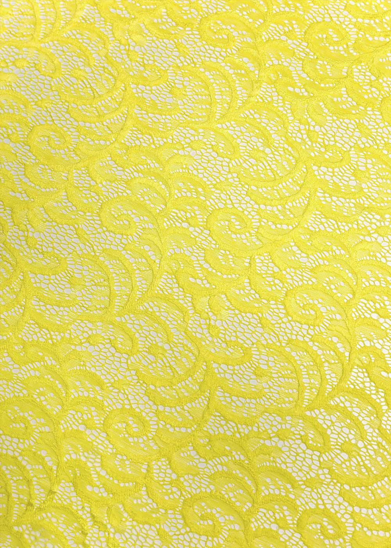 Stretch lace KARINA 60%polyamide, 40%elastane, lemon, 1.45m