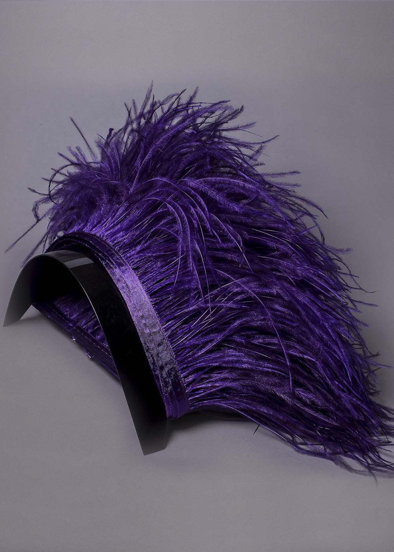 Ostrich feather fringe feathers, dark violet, 15cm