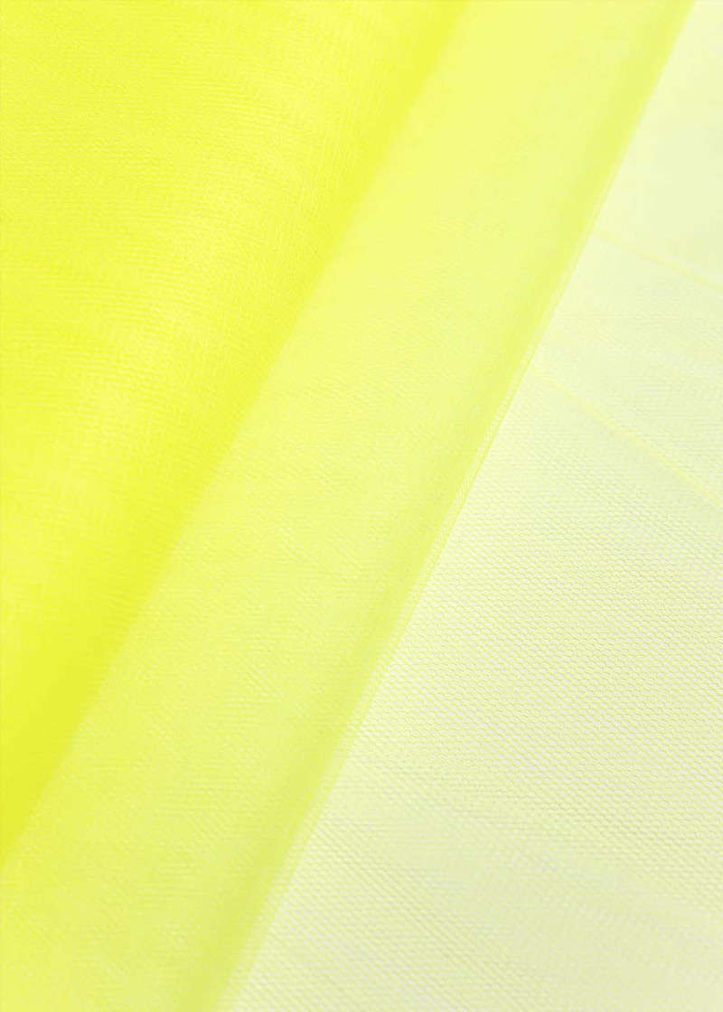 Semi stiff tulle 100%nylon, fluorescent citrone, 1.5m