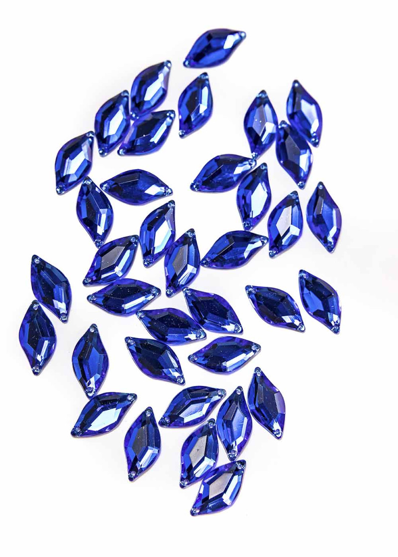 Sew on acrylic rhinestone Elizabeth LEAF 20 Sapphire