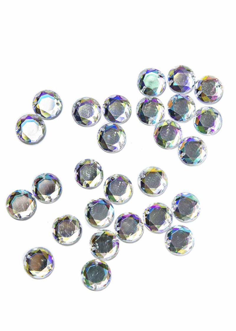 Sew on acrylic rhinestone Elizabeth ROUND 12 Crystal AB