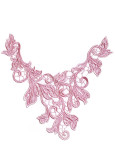 Lace motif MARILYN 100%polyamide, pink, 30х28cm