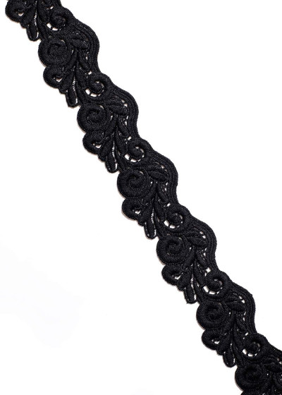 Crochet ribbon AGNES 100%polyester, black, 4,5cm