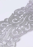 Lace ribbon SELINA 100%polyester, Silver, 10cm