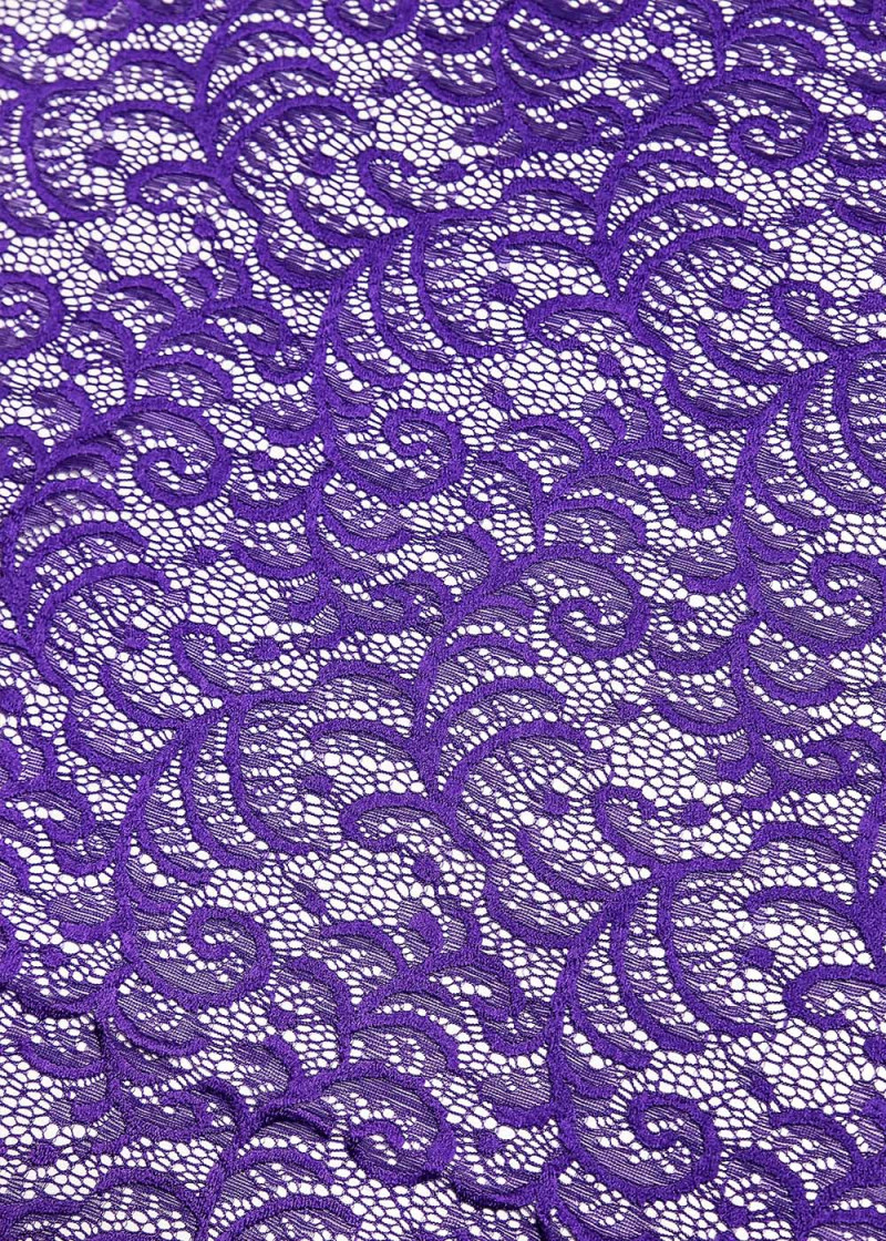 Stretch lace KARINA 60%polyamide, 40%elastane, dark violet, 1.45m