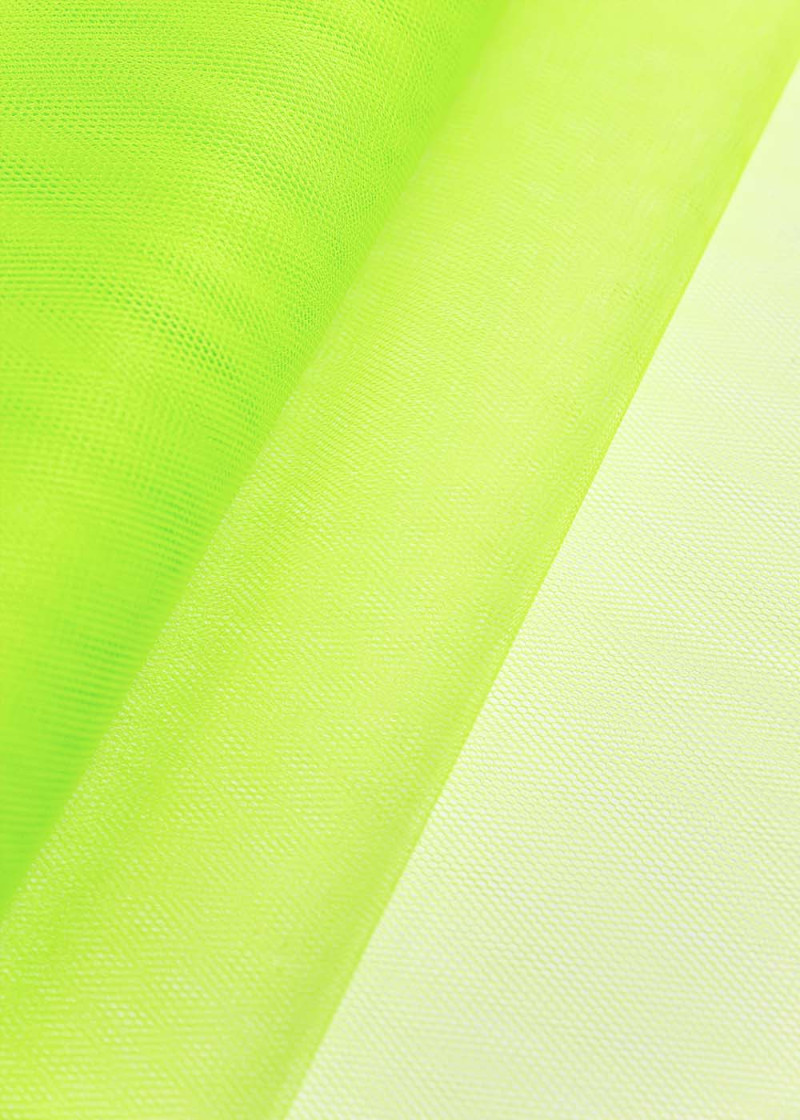 Semi stiff tulle 100%nylon, fluorescent green, 1.5m