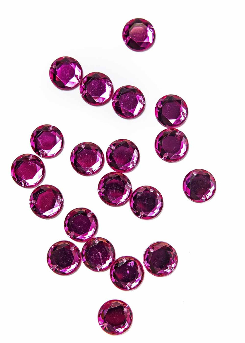 Sew on acrylic rhinestone Elizabeth ROUND 12 Rose