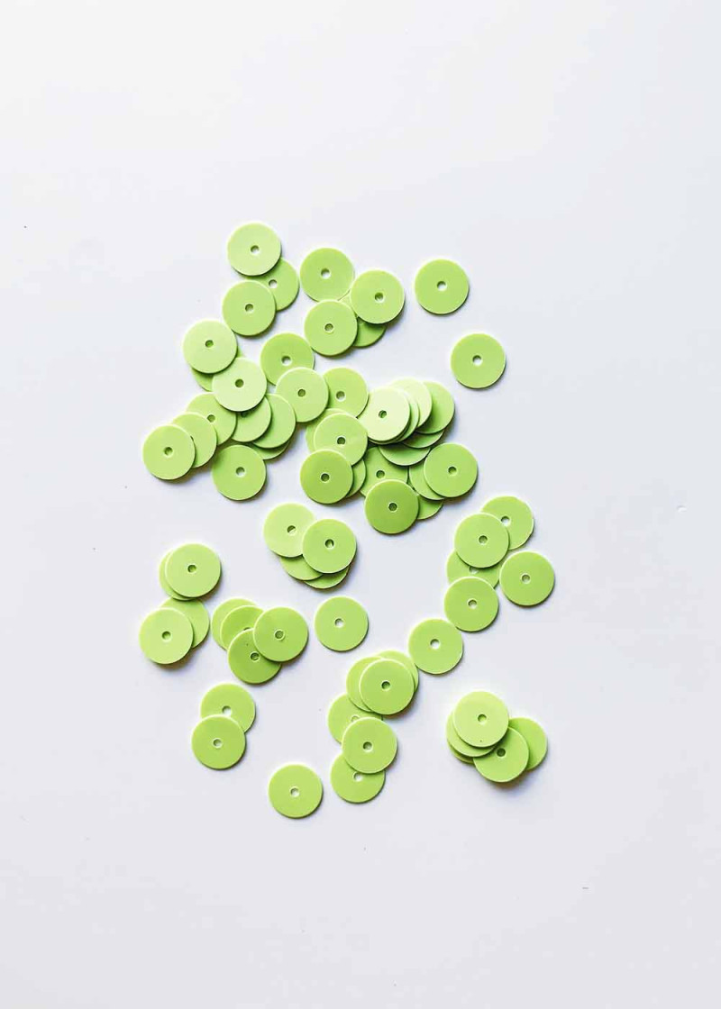 Matte Paillettes lime green, 4