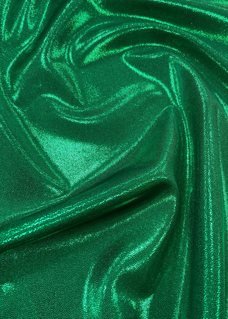 STRETCH METALLIC DOT SHINE LYCRA 80%polyamide, 20%elastane, Emerald on Green (CC), 1.5m