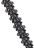 Crochet ribbon BIANCA 100%polyester, black, 6,5cm