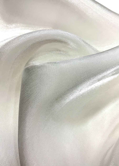 Metallic organza 100%polyester, white, 1.5m