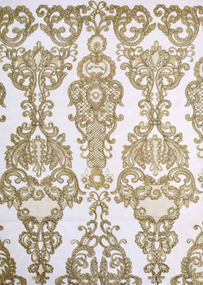 Fatin with decor GISELLE 100%polyester, gold, 1.5m