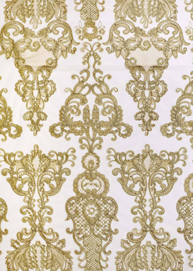 Fatin with decor GISELLE 100%polyester, gold, 1.5m