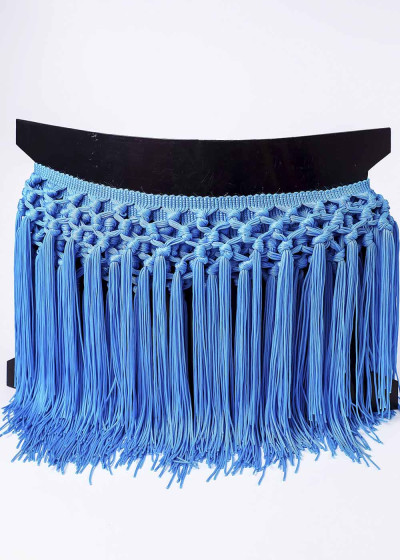 Knotted dance fringe turquoise, 20cm