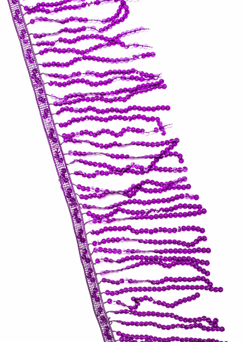 Пайеточная танцевальная бахрома фиолетовый, 15cm