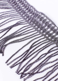 Lace fringe ASMIC 100%polyester, Jet Hematite, 11.5