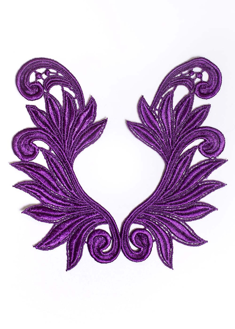 Lace motif BRIDGET 100%polyamide, violet, 15х8cm