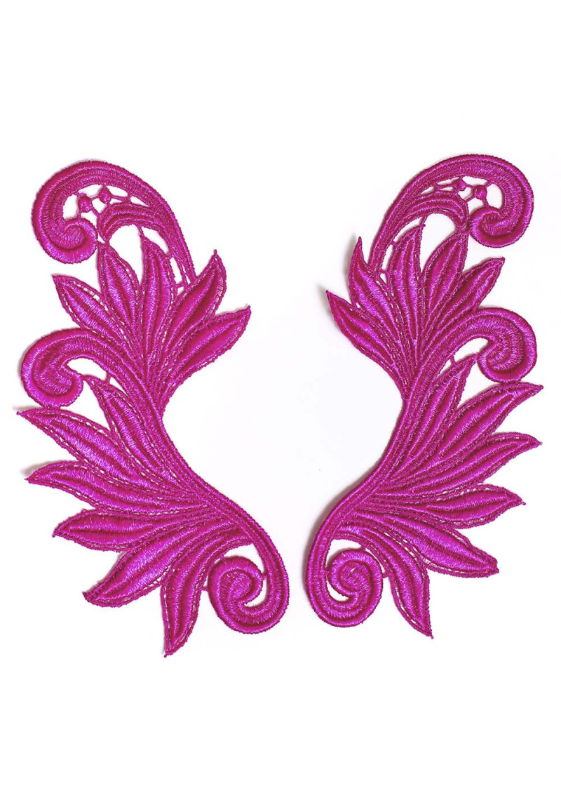 Lace motif BRIDGET 100%polyamide, fuchsia, 15х8cm