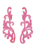 Lace motif SERENA 100%polyamide, flamingo, 19x7cm