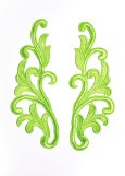 Lace motif SERENA 100%polyamide, lime green, 19x7cm