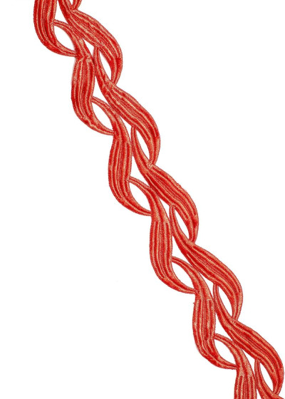 Lace ribbon AURORA 100%polyester, red, 6,5cm