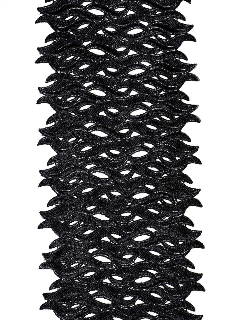 Guipure ribbon MAGDALENA 100%polyester, black, 20cm