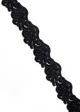 Crochet ribbon AGNES 100%polyester, black, 4,5cm