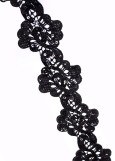 Sequin lace ribbon ADRIANA 100%polyester, black, 9cm