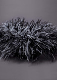 Ostrich feather fringe feathers, black+white, 20cm