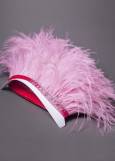 Ostrich feather fringe feathers, flamingo, 15cm