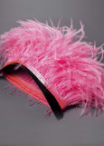 Ostrich feather fringe feathers, tropic grapefruit, 15cm